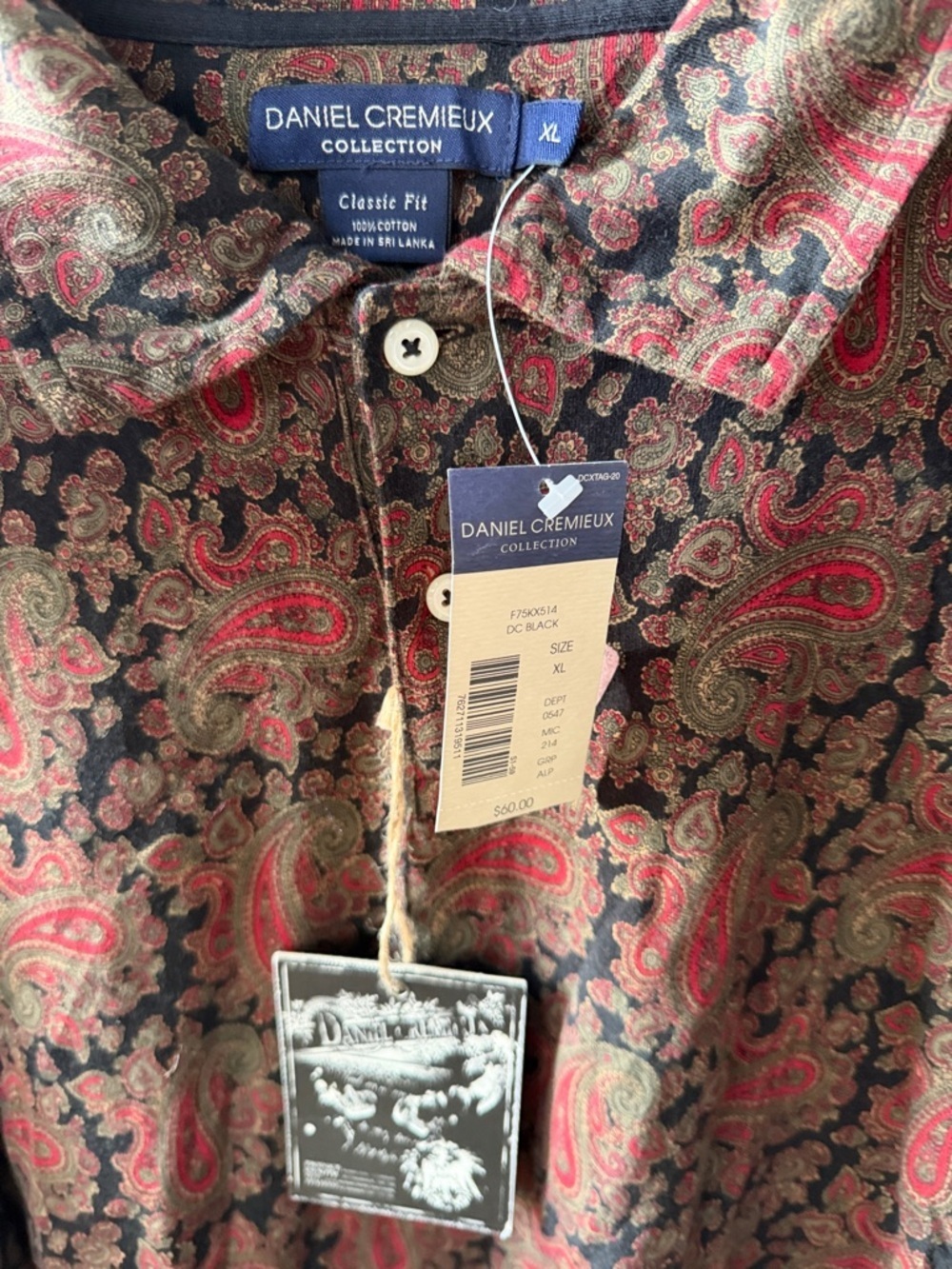 NWT Daniel Cremieux Paisley Shirt Size XL - Picture 2 of 3